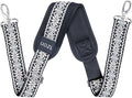 59 Inch Shoulder Straps, Soft with Ultra-Thick Fixed Shoulder Pad, Two Way Independently Adjustable Buckle Replacement Straps for Laptop Bag Messenger Bag Tool Bag Luggage,Black-White
