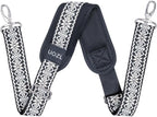 59 Inch Shoulder Straps, Soft with Ultra-Thick Fixed Shoulder Pad, Two Way Independently Adjustable Buckle Replacement Straps for Laptop Bag Messenger Bag Tool Bag Luggage,Black-White