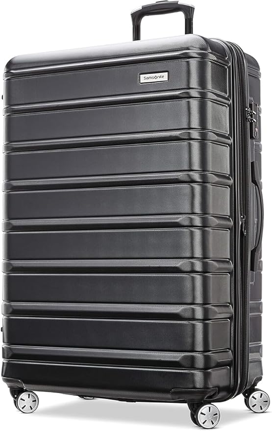 Samsonite Omni 2 Hardside 2 Piece Set - Includes Global Carry-On & Large Checked Suitcases - 360° Dual Spinner Wheels - Integrated TSA Lock & Expansion - Amazon Exclusive - Midnight Black