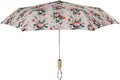 RIFLE PAPER CO. Umbrella, Matching Storage Sleeve, Portable, Auto Open and Close, Wooden Handle, Printed in Full Color
