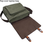 Evergoo Vintage Messenger Bag Unisex Shoulder Bags Canvas Satchel Cross Body Work Satchel Briefcase for 15.6 Inch Laptop