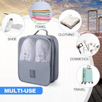 Windyun 2 Pcs Shoe Bags for Travel Holds 3 Pair of Shoes Travel Shoe Bag for Packing Portable Shoe Cubes for Travel and Daily Use(Gray)