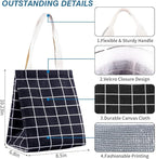 iknoe Insulated Lunch Bag for Women & Adults, 9L Foldable Wide-Open Cooler Bag with Pockets, Leakproof & Portable, for Picnic, Office, Beach(Black square)
