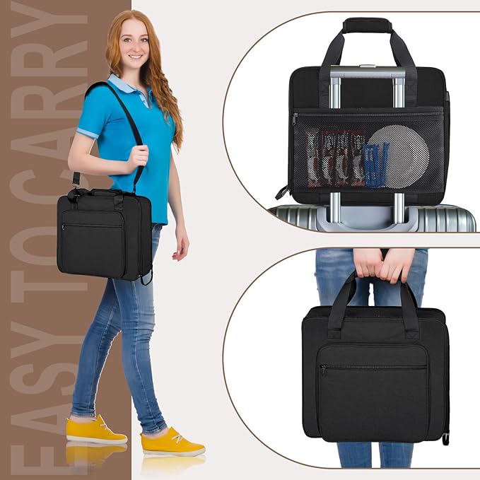 Anitor Portable Carrying Coffee Maker Travel Bag Match for Keurig K-Mini/K-Mini Plus/K-Express, Single Serve Coffee Machine Travel Bag with Padded Shoulder Straps Includes Multiple Storage Bags, Black