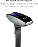 TUMI Scale - Portable, Handheld Digital Luggage Scale - Suitcase Scale Weighs Pounds & Kilograms - Holds up to 100 Lb - Gun Metal/Black