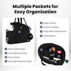 rubyloo Puffer Dog Travel Bag for Dog Moms – Doggy Diaper Bag with Pet Bowls & Food Storage or Everyday Puffy Tote – Doggy Mom Gifts for Women – Lightweight, Travel-Ready Gift for Pet Lovers - Black