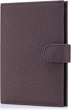 Karmiir RFID Passport Holder Travel Wallet for Women, Leather Passport Cover with Card Holders SIM Slots, Zippered Coins Pocket and Cash Slot Slim Compact Travel Wallet (Coffee)