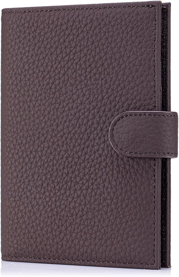Karmiir RFID Passport Holder Travel Wallet for Women, Leather Passport Cover with Card Holders SIM Slots, Zippered Coins Pocket and Cash Slot Slim Compact Travel Wallet (Coffee)