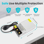 DC 12V 83.3A 1000W Power Supply Transformer Switch, AC 110V to DC 12V Converter 83amp 1000W Switching Power Supply Adapter for LED Strip Light CCTV Camera Security System Radio 3D Printer