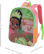 Disney Princess Tiana Backpack for Kids - Cute & Durable Kids Backpack for Girls with Padded Straps & Zip Compartment - Ideal Toddler Bookbag for School & Travel - 15”