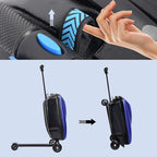 2-in-1 Ride-On Scooter Suitcase for Kids & Adults, 20” Foldable Hardshell Carry-On Luggage for Travel, Lightweight Kids Scooter Bag with Wheels