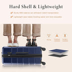 Sweetcrispy Carry on Suitcase Set, Luggage with Spinner Wheels, Hard Shell ABS, TSA Lock, Navy Blue, 3-PCS Set (20/24/28 inch)