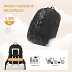 LOVEVOOK Mens Backpack with Giant Tumbler Holder Pocket,18 Inch Everyday Laptop Backpack Commuter Travel Work Computer Bag for Women,Waterproof Hiking College Teacher Back Pack Casual Daypack,Black