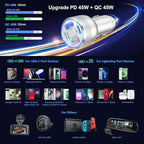 USB C Car Charger, Bangfun 3 Pack 65W 4 Ports 12V USB C Cigarette Lighter Adapter QC 3.0&PD 30W Super Fast Type C Car Phone Charger for iPhone 15/14/13/11/iPad Pro,Samsung,Android(Silver)