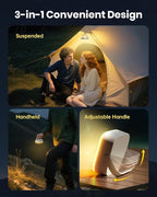 Eventek 2Pack 20000mAh Camping Lights, Camping Lantern Rechargeable Total Up to 200H+ & 4 Lights Modes, Portable IP65 Waterproof Tent Lights for Camp, Outdoor, Power Outages Emergency, Hurricane