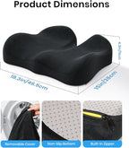 Benazcap Large Memory Foam Office Chair Cushion Seat Pad, Ergonomic Seat Cushion for Sciatica, Tailbone & Back Pain Relief, Car Seat Cushions for Driving
