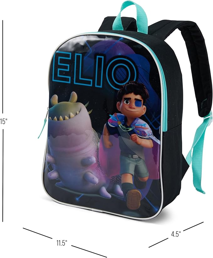Disney Elio Backpack for Kids - Cute & Durable Kids Backpack for Girls with Padded Straps & Zip Compartment - Ideal Toddler Bookbag for School & Travel - 15”
