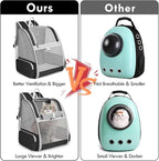 Cat Backpack Carrier, Pet Carrier Backpack with Kitten Wand Feather Toy for Medium Small Dog Cat Puppy Kitty Bunny up to 15lbs, Large Ventilated Mesh Cat Bookbag for Travel Walking Outdoor Use (Black)