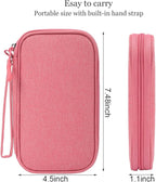 CAAORDKSO Electronic Organizer Travel Cable Accessories Bag, Electronic Organizer Case, Electronic Accessories Organizer Pouch Bag for Cable, Cord, Charger, Phone, Power Bank, Earphone (Pink)