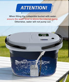 WADEO Portable Shower for Camping with 20L Bucket, 13000mAh Rechargeable Camping Shower with Intelligent LED Display & °F/°C Switch, 5 Speeds Modes, IPX8 Waterproof Portable Shower for Hiking, Travel