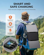 BigBlue 30W Solar Panel Charger with Fast Charging USB-A, USB-C and DC Ports, IP68 Waterproof, Portable Folding Solar Charger Compatible with iPhone, iPad, Samsung, LG, Power Banks, Power Station