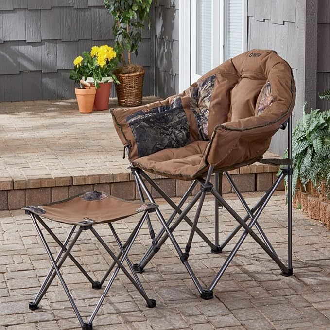 Guide Gear Camping Chair Foot Stool, Folding, Collapsible, Portable Footrest Brown