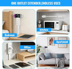 Electrical Outlet Extender Stick with USB-A USB-C and 2 AC Outlets, 17-27 Inch Extendable 180° Rotating Wall Plug Adapter for Nightstand, Sofa, Desk, Hard-to-Reach Spaces