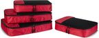 Amazon Essentials 4-Piece Packing Cubes Travel Accessories Set, Luggage Organizer with Double Zipper, Mesh Top, Space-Saving, 2 Medium/2 Large, Red (Previously Amazon Basics)