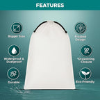 Large Shoe Bags for Travel, Waterproof Storage Organizer with Drawstring, Frosted Clear Travel Shoe Bag, 5 Pack 17.7 x 13.8 Inches