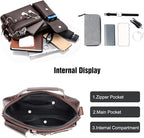 FANDARE Retro Briefcase Men Messenger Bag PU Leather Handbag