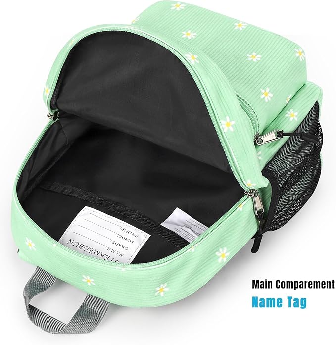 STEAMEDBUN Corduroy Toddler Backpack for Girls Boys 2-4, Kids Preschool Backpack for Kindergarten - Daisy