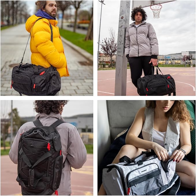 BAGSMART Gym Bag for Women & Men, 35L/63L Sports Travel Duffel Backpack with Shoe Compartment Laptop Compartment, Water Resistant Carry On Weekender Bag for Airplane