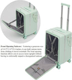 CNCEST 22" Kid's Ride-on Luggage with Foldable Seat,Travel Carry On Trolley Case for Kids,Children's Ride On Top Opening Suitcase with Password Lock (StyleA, Green)