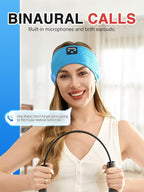 Perytong Sleep Headphones Wireless, Bluetooth Sports Headband Headphones with Ultra-Thin HD Stereo Speakers Perfect for Sleeping,Workout,Jogging,Yoga,Insomnia, Air Travel, Meditation (Azure)
