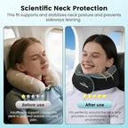 Travel Neck Pillow for Airplane -Memory Foam Travel Pillow for Long Flights/Car Sleep 360° Support Airplane Pillow, With Eye Mask & Earplugs, Portable Carry Bag | Airplane Accessories Washable Cover