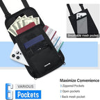Hanke Passport Holder, Travel Wallet for Womens and Men, Neck Wallet Hidden Passport Pouch for Travel Adjustable Lightweight Thin with 6 compartments (Black)