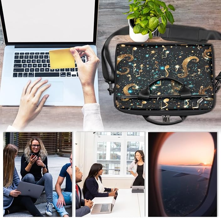 Laptop Shoulder Bag for Women Men, Waterproof Computer Case Messenger Bag Briefcase for Business Office Travel