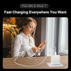 45W USB C iPhone 17 16 Pro Max Charger Block Type C iPhone 16 17 Super Fast Charger with 10 FT Long Type C Fast Charging Cable Cord for iPhone 17 Pro Max/17 Pro/iPhone Air/17/16//16 Pro Max/15/Samsung