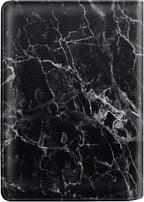 Passport Holder Cover,Traveling Passport Case Cute Marble Passport Wallet for Women,Black Marble