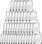 Grneric Drawstring Backpack Bulk 42 Pcs String Backpack Drawstring Bags Cinch Bag Sackpack for Men Women Gym (White)
