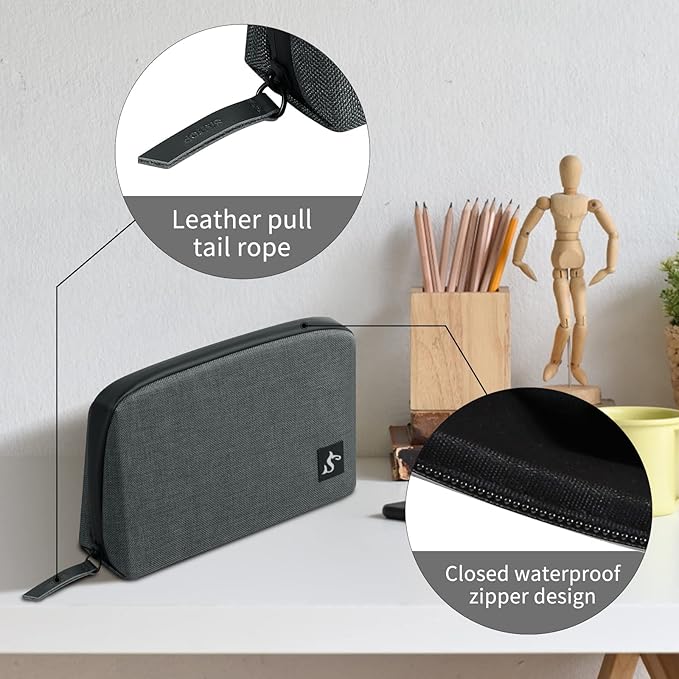 simtoper Electronic Organizer Travel Case – Waterproof Cable Bag for Cord, Charger, Hard Disk, Power Bank – Small Tech Storage for Travel, Backpack, Business Trip, Airplane