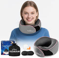 Teemour Travel Neck Pillow Airplane- Upgraded Memory Foam Neck Pillow for Airplanes 360° Support Desing, with Eye Mask & Earplugs, Portable Carry Bag for Long Flights, Business Trip|Travel Essentials