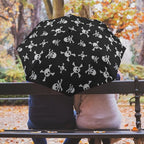 AMRANDOM Travel Folding Umbrella Automatic Open Tri-Fold For Car Rain Outdoor Use For Car Rain Outdoor Use With Black Anti-Uv Coating