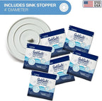 SinkSuds Laundry Detergent Travel Size Liquid Soap TSA Compliant Safe for All Fabrics 12 Packets & 2 Sink Stoppers