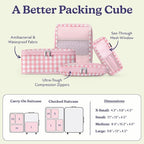 VANDEL Space-Saving Compression Packing Cubes for Kids + Women, Compressible Carry On Suit Case Organizer Luggage Kids Packing Cubes for Baby Bag Organizer Pouches for Luggage, Treavel Suitcase Cube