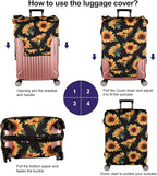 Luggage Cover Thickened 19/22/26/30 Inch Suitcase Spandex Black Protector Cover Fits Size S M L XL Travel Baggage S 19-20IN