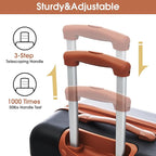 2 Piece Luggage Sets with Travel Bag, Lightweight Expandable Checked Luggage Sets, Hardshell ABS Spinner Wheels Carry on Suitcase with TSA Lock, for Travel, Women Men, 20 IN&24IN, Black Brown