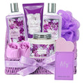 Gifts for Women - 9 Pcs Lavender Bath and Body Gift Basket, Set Spa Gift Basket for Women, Gift Baskets, Spa Kit | Christmas Gifts, Birthday, Mothers Day, Valentines Day Gift Set for Her All Occasion