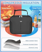 Capolo Insulated Lunch Box for Kids, Cute Thermal Lunch Bag for School, Reusable Lunch Tote for Boys and Girls, Durable Cooler Bag with Easy Grab Handle, Lightweight and Easy to Clean Meal Bag, grey
