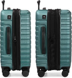 U.S. Traveler Boren Expandable Hardside Rugged Travel Luggage with 8 Spinner Wheels, Teal, Carry-on 22-Inch
